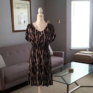 Black, white and gray dress